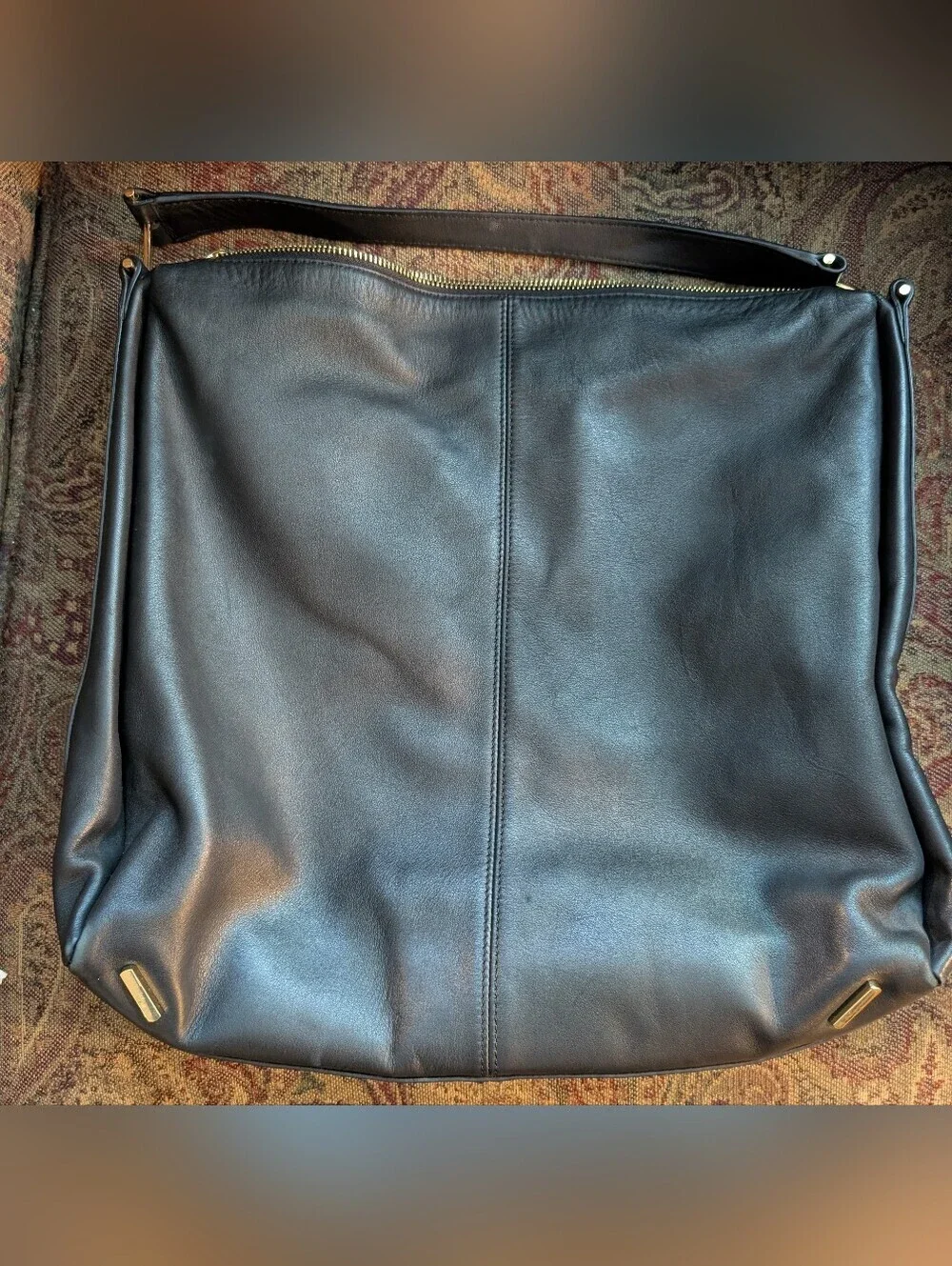 Vince Camuto Josie Black Leather Hobo Bag